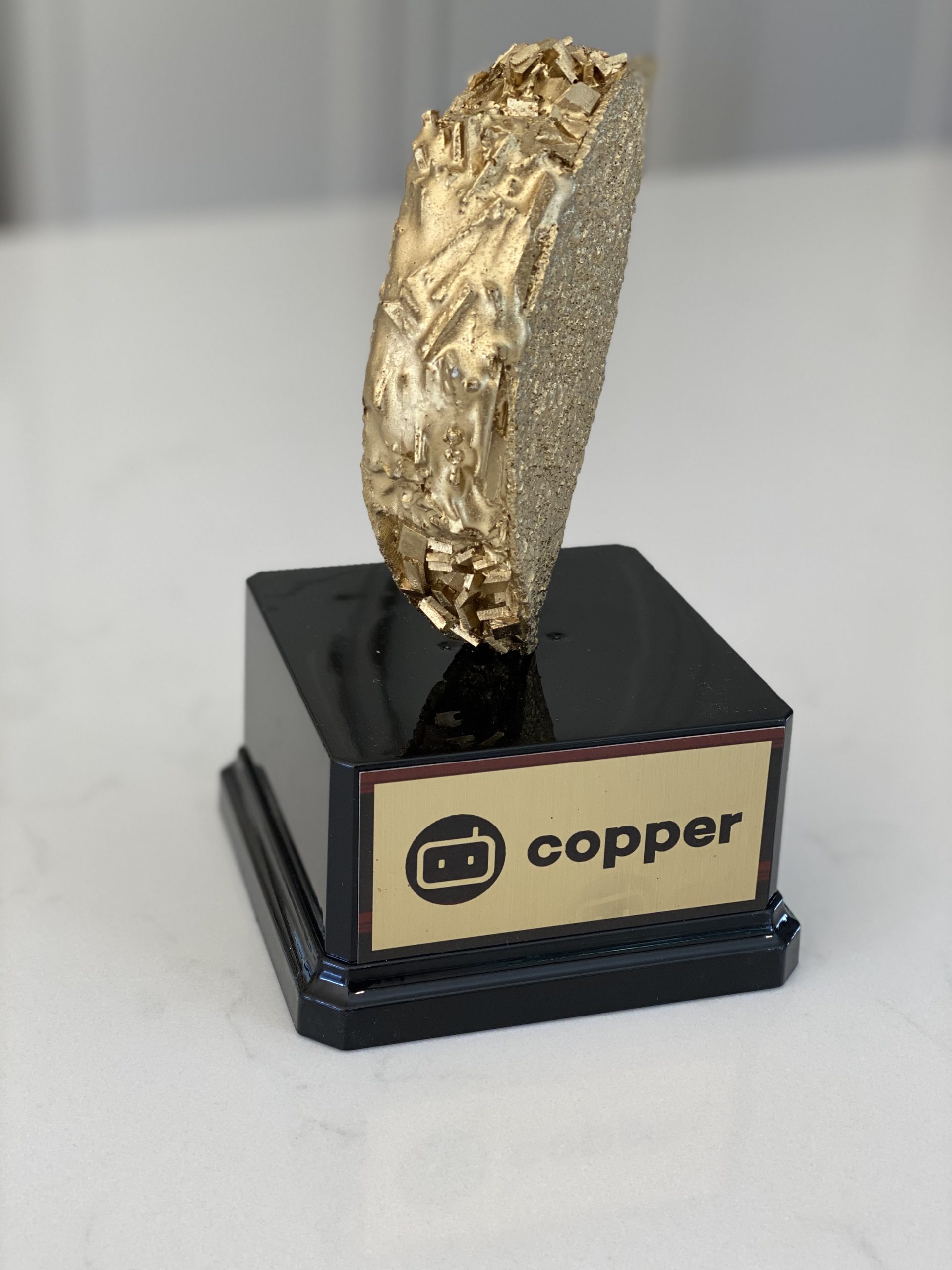 Copper Labs golden taco trophy