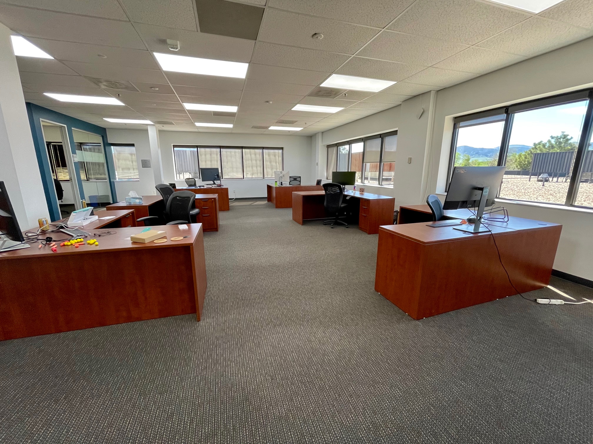 Desk area in Copper Labs new office